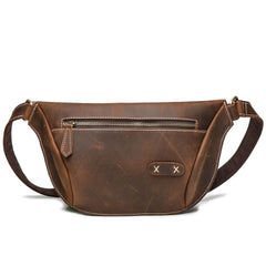 Vintage Brown Leather Men's Fanny Pack Hip Pack Waist Bag For Men - imessengerbags