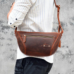 Vintage Brown Leather Men's Fanny Pack Hip Pack Waist Bag For Men - imessengerbags