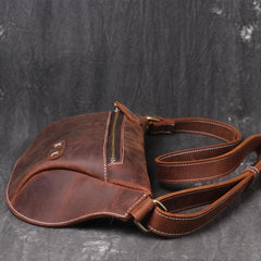 Vintage Brown Leather Men's Fanny Pack Hip Pack Waist Bag For Men - imessengerbags
