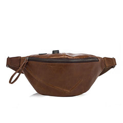 Vintage Brown Leather Men's Fanny Packs Hip Pack Waist Bag For Men - imessengerbags