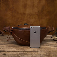 Vintage Brown Leather Men's Fanny Packs Hip Pack Waist Bag For Men - imessengerbags