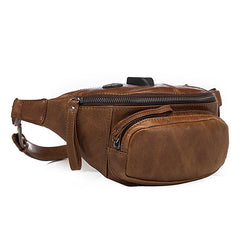 Vintage Brown Leather Men's Fanny Packs Hip Pack Waist Bag For Men - imessengerbags