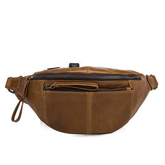 Vintage Brown Leather Men's Fanny Packs Hip Pack Waist Bag For Men - imessengerbags