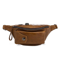 Vintage Brown Leather Men's Fanny Packs Hip Pack Waist Bag For Men - imessengerbags