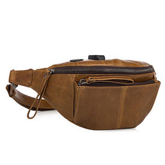 Vintage Brown Leather Men's Fanny Packs Hip Pack Waist Bag For Men - imessengerbags