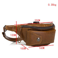 Vintage Brown Leather Men's Fanny Packs Hip Pack Waist Bag For Men - imessengerbags