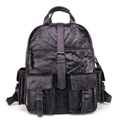 Cool Leather Mens 15inch Computer Bag Satchel Backpacks Travel Backpack Backpack for Men - imessengerbags