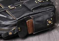 Cool Leather Mens 15inch Computer Bag Satchel Backpacks Travel Backpack Backpack for Men - imessengerbags