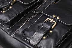 Cool Leather Mens 15inch Computer Bag Satchel Backpacks Travel Backpack Backpack for Men - imessengerbags