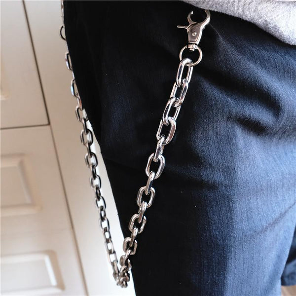 Badass Silver Mens Wallet CHain Pants Chain Silver Jeans Chain Jean Chain Biker Wallet Chain For Men - imessengerbags