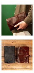 Black Leather Tobacco Pipe Pouch, Pipe Rollup Bag, The Pipe Smoker's Full Set, Handmade Pipe Tobacco Case