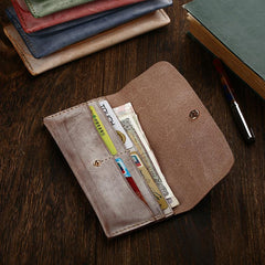 Handmade Mens Leather Blue Envelope Bag Long Wallet Phone Bag Green Clutch for Men - imessengerbags