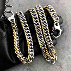 SOLID STAINLESS STEEL BIKER SILVER GOLD WALLET CHAIN 18‘â€?LONG PANTS CHAIN Jeans Chain Jean Chain FOR MEN - imessengerbags