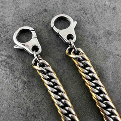 SOLID STAINLESS STEEL BIKER SILVER GOLD WALLET CHAIN 18‘â€?LONG PANTS CHAIN Jeans Chain Jean Chain FOR MEN - imessengerbags