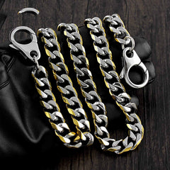 18'' SOLID STAINLESS STEEL BIKER SILVER GOLD WALLET CHAIN LONG PANTS CHAIN Jeans Chain Jean Chain FOR MEN - imessengerbags