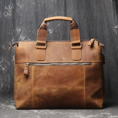Leather Mens Briefcase 13inch Laptop Handbag Work Bag Business Bag Shoulder Bag For Men - imessengerbags