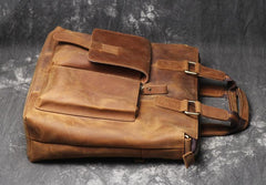 Leather Mens Briefcase 13inch Laptop Handbag Work Bag Business Bag Shoulder Bag For Men - imessengerbags