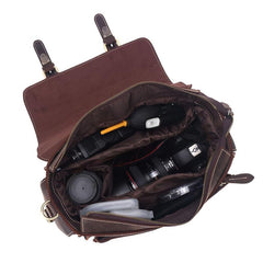Vintage Leather Men's Shoulder Camera Bag Shoulder SLR Side Bag For Men - imessengerbags