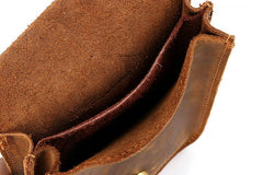 Vintage Brown Leather Men's Belt Pouch Cell Phone Holster Belt Bag For Men - imessengerbags