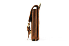 Vintage Brown Leather Men's Belt Pouch Cell Phone Holster Belt Bag For Men - imessengerbags