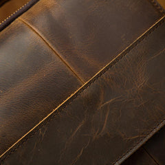 Vintage Brown Leather Mens Small Vertical Side Bags Shoulder Bags Messenger Bag For Men - imessengerbags