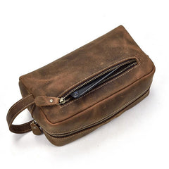 Portable Retro Mens Leather Zipper Clutch Purse Bag Clutch Bag For Men