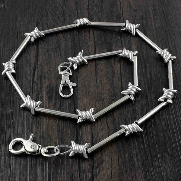 Punk Metal Pants Barbed Wire Long Wallet Chain Jeans Chain Jean Chain Biker Wallet Chain For Men - imessengerbags