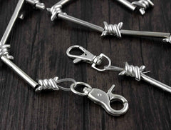 Punk Metal Pants Barbed Wire Long Wallet Chain Jeans Chain Jean Chain Biker Wallet Chain For Men - imessengerbags