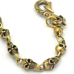 Cool Brass Handmade Skull 19'' Punk Rock Wallet Chain Biker Trucker Wallet Chain Pants Chain for Men - imessengerbags