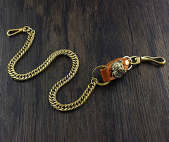 Cool Wolf Brass Mens wallet Chain Wolf Biker Chain Wallet Pants Chain For Men - imessengerbags
