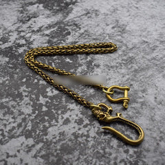Cool Gold Brass Mens 19'' Wallet Chain Biker Trucker Wallet Chain Pants Chain for Men - imessengerbags