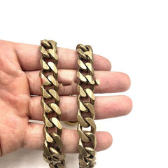 Badass Gold Brass Skull 22'' Long Wallet Chain Biker Trucker Wallet Chain Pants Chain for Men - imessengerbags