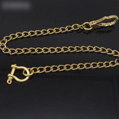 Badass Brass Wallet Chain 18'' Key Chain Gold Wallet Chain Pants Chain For Men - imessengerbags
