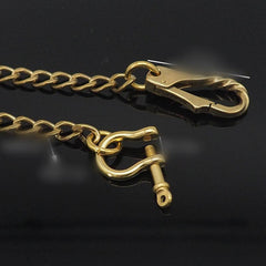 Badass Brass Wallet Chain 18'' Key Chain Gold Wallet Chain Pants Chain For Men - imessengerbags