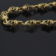 Badass Skull Brass 18'' Biker Wallet Chain Gold Wallet Chain Pants Chain For Men - imessengerbags