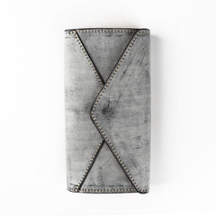 Handmade Leather Mens Gray Envelope Long Wallet Blue Long Wallet Clutch Bag For Men - imessengerbags