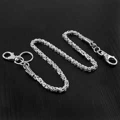Badass Dragon Silver Long Biker Chain Wallet STAINLESS STEEL Pants Chain Wallet Chain For Men - imessengerbags