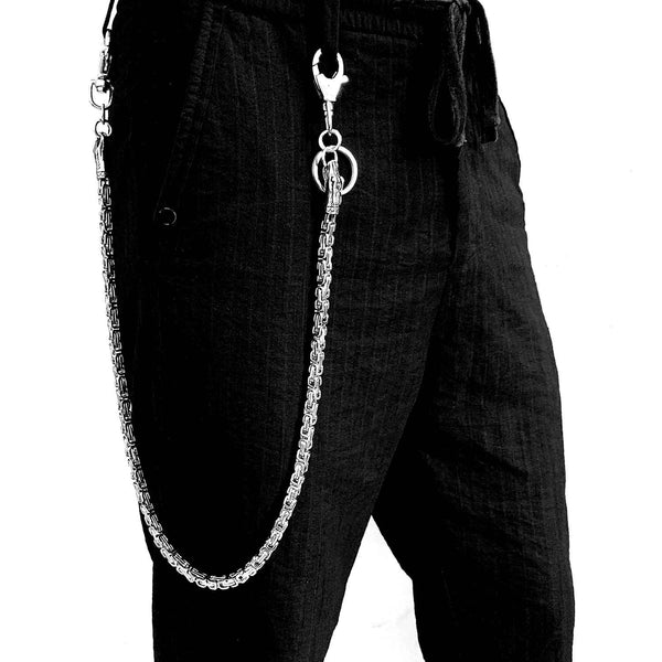 27'' Metal PUNK CHAIN BIKER SILVER Black WALLET CHAIN LONG PANTS