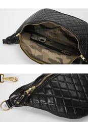 Fashion BLACK LEATHER MEN'S 12 INCHES Saddle Side Bag BLACK MESSENGER BAGs Courier BAG FOR MEN - imessengerbags