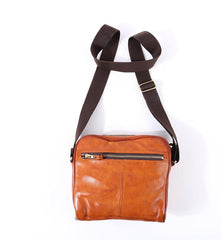 Vintage BROWN LEATHER MEN'S 10 inches Square Side Bags MESSENGER BAG BLACK Black Courier Bags FOR MEN