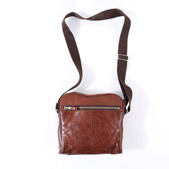 Vintage BROWN LEATHER MEN'S 10 inches Square Side Bags MESSENGER BAG BLACK Black Courier Bags FOR MEN