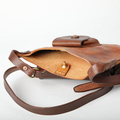 Vintage Tan Handmade LEATHER MEN'S Side BAG Courier Bag MESSENGER BAG Black Leather Postman BAG FOR MEN - imessengerbags