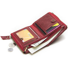 RFID Brown Leather Men's Small Blue Bifold Business Wallet Black Slim billfold Wallet Coin Purse For Men - imessengerbags