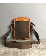 Cool BROWN LEATHER MEN'S Vertical Small Side Bags MESSENGER BAG BLACK Black Courier Bags FOR MEN - imessengerbags