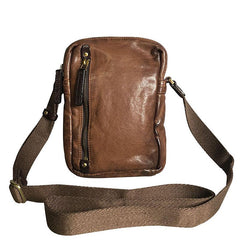 Cool BROWN LEATHER MEN'S Vertical Small Side Bags MESSENGER BAG BLACK Black Courier Bags FOR MEN - imessengerbags