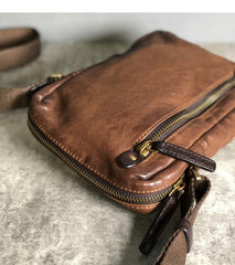Cool BROWN LEATHER MEN'S Vertical Small Side Bags MESSENGER BAG BLACK Black Courier Bags FOR MEN - imessengerbags