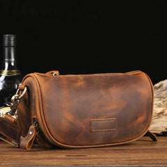 Brown LEATHER MEN'S Small Side bag Brown Saddle Bag MESSENGER BAG Brown Courier Bag FOR MEN