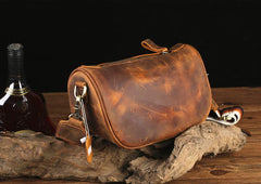 Brown LEATHER MEN'S Small Side bag Brown Saddle Bag MESSENGER BAG Brown Courier Bag FOR MEN