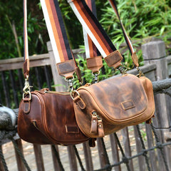 Brown LEATHER MEN'S Small Side bag Brown Saddle Bag MESSENGER BAG Brown Courier Bag FOR MEN