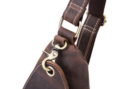 Vintage Brown Leather Sling Backpack Men's Sling Bag Chest Bags One shoulder Backpack For Men - imessengerbags